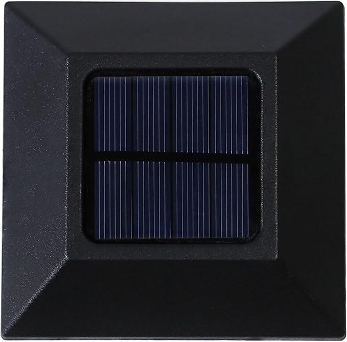 6-Pack Solar Powered Black Square 8 Lumens LED Landscape Pathway Lights with Plastic Lens – Outdoor Use
