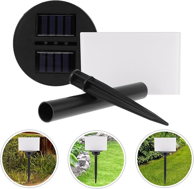 Veemoon Solar Lawn Light Acrylic Heat Transfer Solar Powered Garden Path Light 120x190mm Outdoor Landscape Decorative LED Ground Lamp for Yard and Courtyard