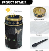 HUGS IDEA Black Cat Solar Lights for Gravesites Butterfly Solar-Powered Grave Lights Waterproof ABS Gothic Memorial | Lumora