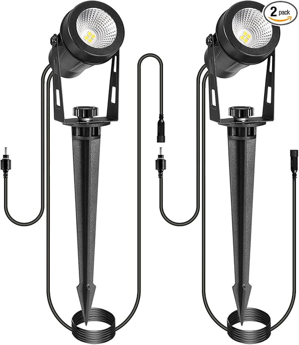 2 Pack Extendable Outdoor Landscape Lights, 12V Low Voltage Landscape Lighting IP65 Waterproof Plug-in Outdoor | Lumora