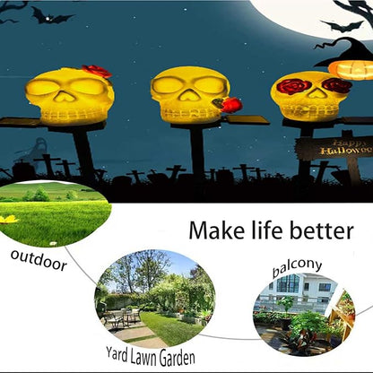 Skeleton LED Solar Light - Spooky Halloween Decoration for Garden, Yard Path, Yard Waterproof Outdoor Solar Light Party Decoration 2 Pack (1313)