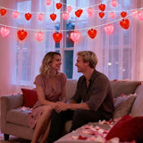 8.5Ft Red & Pink Heart String Lights, Valentine's Day Decorations Light with 10 LED Red - Decorative Outdoor Light | Lumora