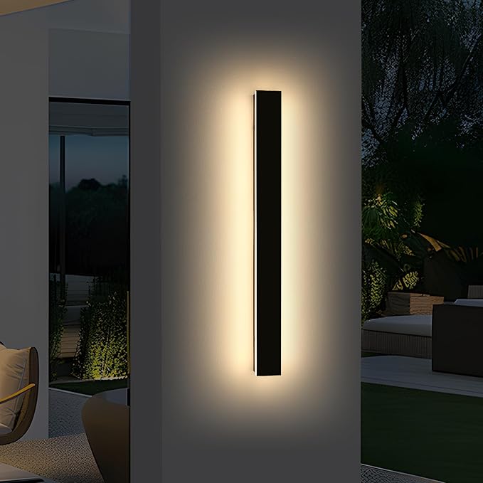 Mikeru 47.2inch Long LED Wall Light, 3000k/4500k/6000k Three Colors Switchable Modern Exterior Wall Sconces Acrylic | Lumora