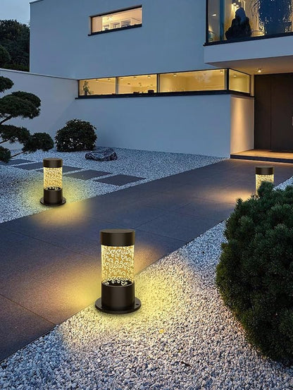 Modern Solar Pathway Light Solar Powered Mini Garden Lights Outdoor IP65 Waterproof Lawn Lamp LED Landscape Bollard Lighting Fixture for Courtyard Pathway Walkway Front/Back Door Decor