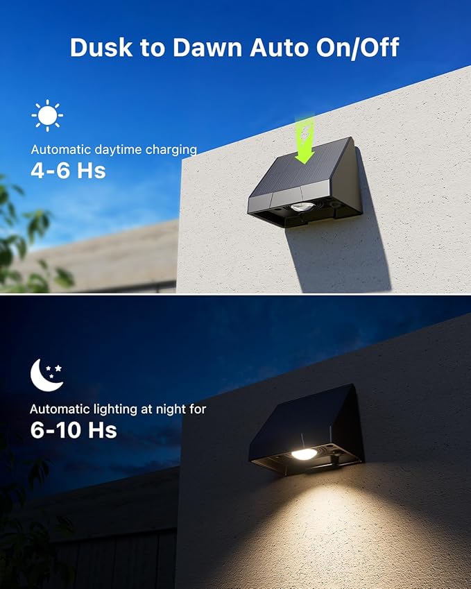 16 Pack Solar Powered Fence Lights Outdoor Wall Mount Decorative Waterproof Down LED for Deck, Outside Stairs, Pool | Lumora