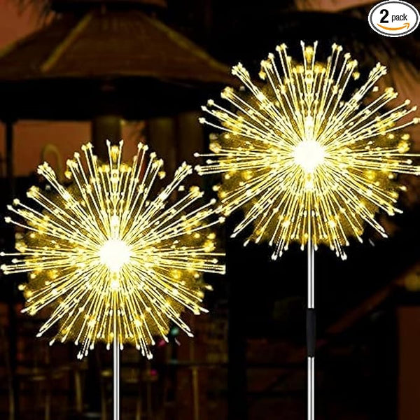 JJGoo Solar Firework Lights, 2 Pack 135 LEDs 2 Lighting Modes Solar Garden Lights Outdoor Waterproof for Yard Patio | Lumora