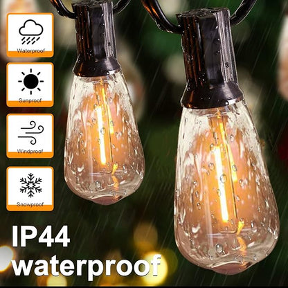 GOOTHY LED Outdoor String Lights 45Ft Patio Lights with 32 Shatterproof ST40 Vintage Edison Bulbs (2 Spare), Hanging Outdoor Light UL Listed for Porch Garden Backyard Balcony Decor