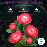 Solar Flower Lights Outdoor - Upgraded New Material Two Modes Realistic LED Solar Powered Waterproof Lights with 5 | Lumora