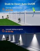12 Pack Decorative Solar Powered Fence Lights Outdoor Waterproof with Cool White LED Spot Lens, for Outside Wall | Lumora