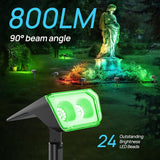 Consciot Solar Spot Lights Outdoor, Christmas Color Changing Lights Waterproof, 10 Colors Dusk-to-Dawn Landscape | Lumora