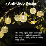 SeaShine Rechargeable Battery Operated String Lights - 13ft 20LEDs Crystal Globe String Lights, IP65 Waterproof | Lumora