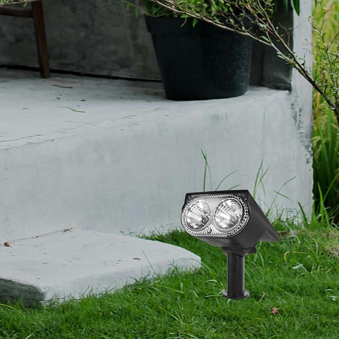 Toyvian Solar Spot Lights Outdoor 2led Warm White Waterproof Landscape Lighting for Garden Yard Patio Tree Pathway | Lumora
