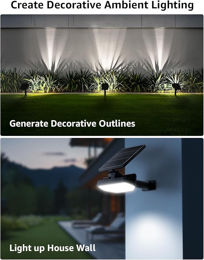 Lepro Solar Decorative Spot Lights 4 Pack, Cool White Modern Accent Lights for - Outdoor Security Flood Light | Lumora