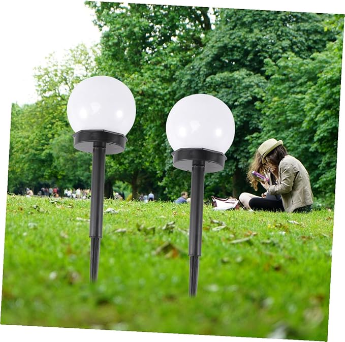 Alipis 4pcs Solar Lawn Lamp Warm Light Waterproof Garden Solar Ground Plug Courtyard Path Landscape Lighting for Outdoor Yard Decoration
