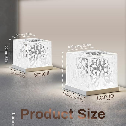 Wokyo Solar Lights Outdoor Waterproof LED Ice Rock Cube Lights Brick Lights Pavers Light 4 Packs for Patio Pool, Garden, Pathway, Decorative Christmas Festives 2.8x2.8 inch (Small - Cold White)