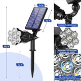 Solar Spot Lights Outdoor 1000LM, IP68 Waterproof Solar Lights Outdoor with 7x360° Adjustable Metal Hose, 4 | Lumora