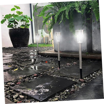 SUPVOX 6pcs Garden Lights Waterproof Outdoor Pathway Lamps for Lawn Decoration Solar Lighting Adjustable Brightness for Driveways and Patios