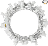 C9 Light Strand, 2 Pack 100 FT Outdoor String Lights Christmas Stringer with 100 Sockets for Christmas Decor Patio | Lumora