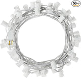 C9 Light Strand, 50 FT Outdoor String Lights Christmas Stringer with 50 Sockets for Christmas Decor Patio, E17 | Lumora