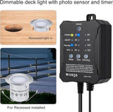 Dimmable LED Deck Lights With Timer and Photocell Sensor, 20 Pack Recessed Light Kits, IP67 Waterproof Outdoor | Lumora