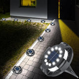 Solar Pathway Lights Outdoor 12 Packs, Bright White 16 LEDs Solar Ground Lights Walkway Lights with Side Light | Lumora