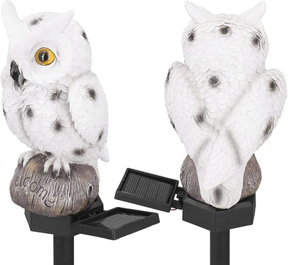 Solar Pathway Lights Outdoor, Owl Design Solar, Warm Light 44cm - Energy Saving Solar Powered, Waterproof Landscape Lighting for Patio Yard Driveway