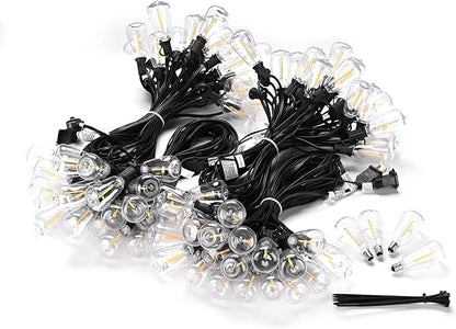 Yescom 200Ft LED Outdoor String Lights with 104 Shatterproof ST38 Vintage Edison Bulbs Waterproof Dimmable 2700K Commercial Grade Outside Hanging for Wedding Event Party Cafe Bistro UL Listed