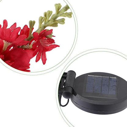 Veemoon Solar LED Violet Lawn Lamp with Ground Insert Stake, 75cm Height, Red Solar Garden Path Light for Outdoor Landscape Decoration