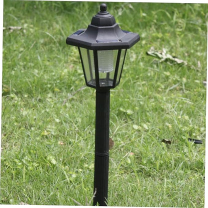 2 Pcs Solar Powered LED Lawn Lights Hexagonal Landscape Pathway Lighting for Garden Patio Outdoor White Light