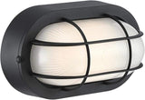 Westinghouse 6113700 Traditional One-Light Dimmable LED Outdoor Wall Light, Textured Black Finish, White Glass | Lumora