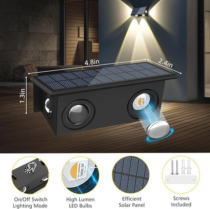 T-SUN Solar Fence Lights Outdoor, Waterproof 8 Mode RGB & Warm White Fence Solar Lights Outdoor, Dusk to Dawn Solar Powered Wall Lights for Backyard Patio Step Deck Railing Pool,10 Pack