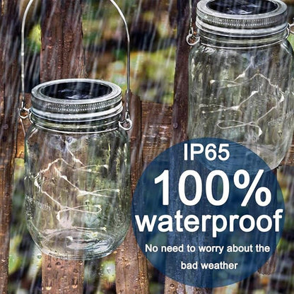 SunKite Solar Mason Jar Lights, 8 Pack 15 LED Waterproof Fairy Firefly Jar Lids String Lights with Hangers(NO Jars), Patio Yard Garden Wedding Easter Decoration - Multicolor