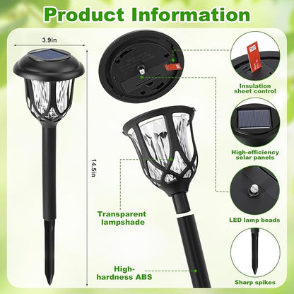 Tuanse 20 Pcs Solar Outdoor Garden Pathway LED Lights Bulk Solar Powered Landscape Yard Stake Lights Waterproof Auto On/Off for Lawn Patio Porch Walkway Driveway