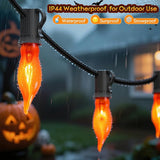 Enchanting Spooky Glow, 25Ft Flickering Flame Halloween Lights with 12 C18 Vintage Bulbs, Weatherproof & | Lumora