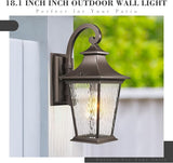 Emliviar 18.1" Outdoor Wall Light in Oil Rubbed Bronze Finish, Outside Wall Mount Light for Front Door, Water | Lumora