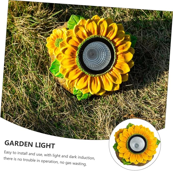 LIFKOME Solar Flower Light Sunflower Garden Decor Easy Installation Outdoor Lamp for Pathway Patio and Wedding Decoration High Conversion Solar Panel for Automatic Dusk Illumination