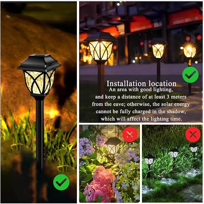 Solar Pathway Lights Outdoor, 6 Pack, Warm White, IP65 Waterproof & Weather Resistant, Garden Lights for Yard, Patio, Walkway, Landscape