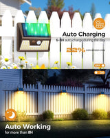 4 Pack Solar Fence Lights Waterproof, Motion Sensor Deck Outdoor, Warm White LED for Wall Yard Steps Stairs Garden | Lumora