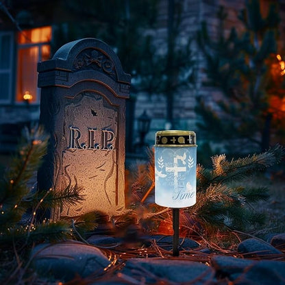 Cross Pigeon Solar Powered Cemetery Memorial Light,Cemetery Decorations for Grave,Grave Markers for Cemetery Solar Cemetery Lamp,Solar Grave Light