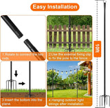 6 Pack 9FT String Light Poles for Outdoor,Metal Lights Hanging Pole Outside with Fork,Light Stand for Patio | Lumora