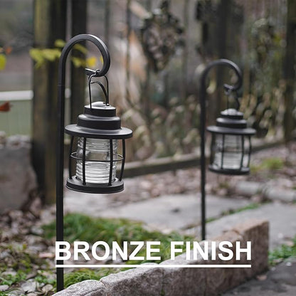 GOODSMANN Landscape Lighting Kits 4PK 12V AC Low Voltage Outdoor Hanging Path Lights 1.1W LED 32 Lumen 2900K Warm White Metal Dual Use Shepherd Hook Pathway & Sidewalk Lights Wired Cable Connectors