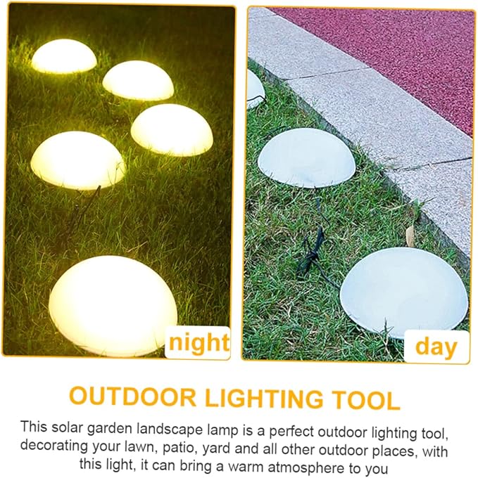 NUOBESTY Garden Decor Solar Pathway Light Easy to Move Solar Lawn Lamp No Tools Required Hemisphere Shape