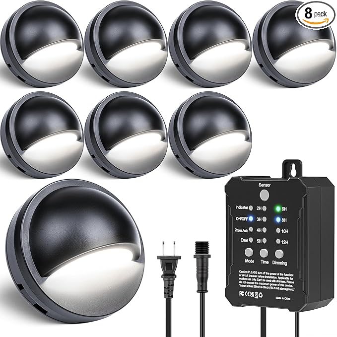 HIBOITEC Low Voltage Deck Lights Kit with Transformer Photocell Sensor and Timer IP67 Waterproof Fence Lights UL | Lumora
