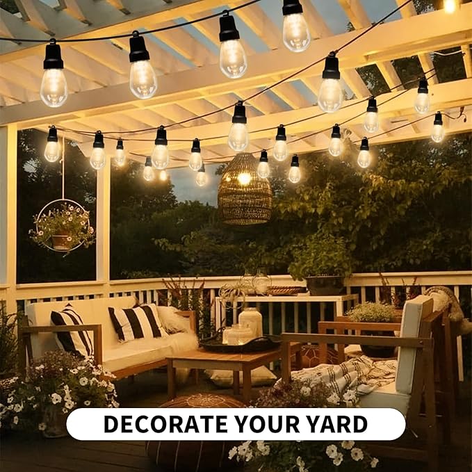 Outdoor String Lights 27FT, Outdoor Lights for Patio with 10 Dimmable RGBW LED Bulbs, IP66 Waterproof Shatterproof | Lumora