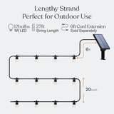 Brightech Ambience Pro Solar Powered Outdoor String Lights - 27 Ft Commercial Grade Waterproof Patio Lights with | Lumora