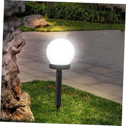 ARTIBETTER Solar Round Lawn Light Garden Lamp with Ground Plug for Outdoor Use Design for Pathways Patios Pools and Events