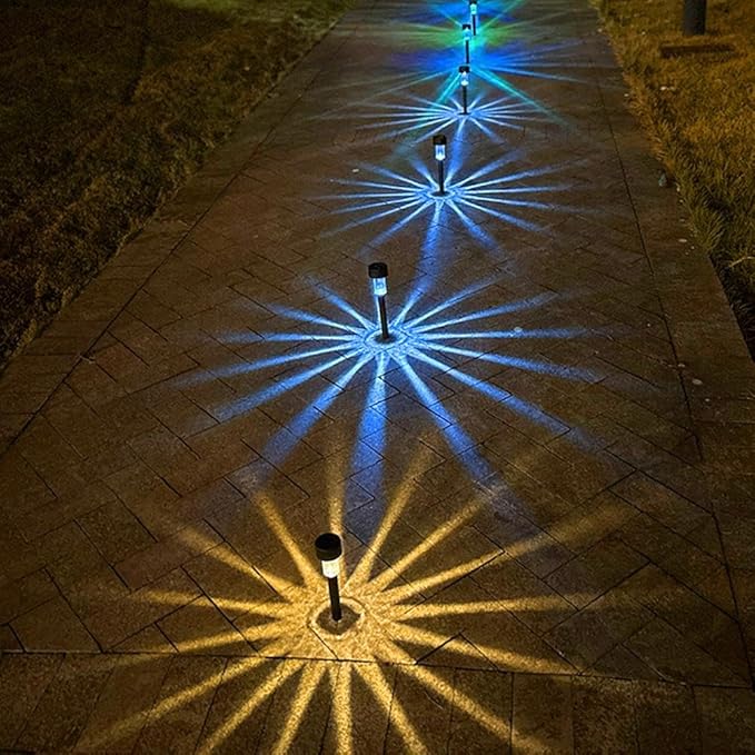 Solar Outdoor Lights,Solar Lights Outdoor Waterproof,11.6 Inch Solar Stake Lights for Pathway,Auto On/Off Solar Yard Lights for Lawn Patio Walkway Driveway Decor Landscape Lighting (White 5pc)