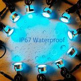 FVTLED Low Voltage Recessed RGBW Deck Light, 50pcs Φ1.22 RGB & Warm White Stainless Steel Waterproof Outdoor Step | Lumora
