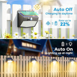 Peasur Solar Outdoor Lights, [4 Packs] Motion Sensor Security Lights with 3 Lighting Modes Wall Lights Waterproof | Lumora