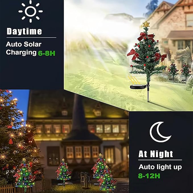 Solar Christmas Tree Lights Holiday Decorations, Outdoor Courtyards, Gardens, Lawns, Small Path Lights, Atmosphere | Lumora